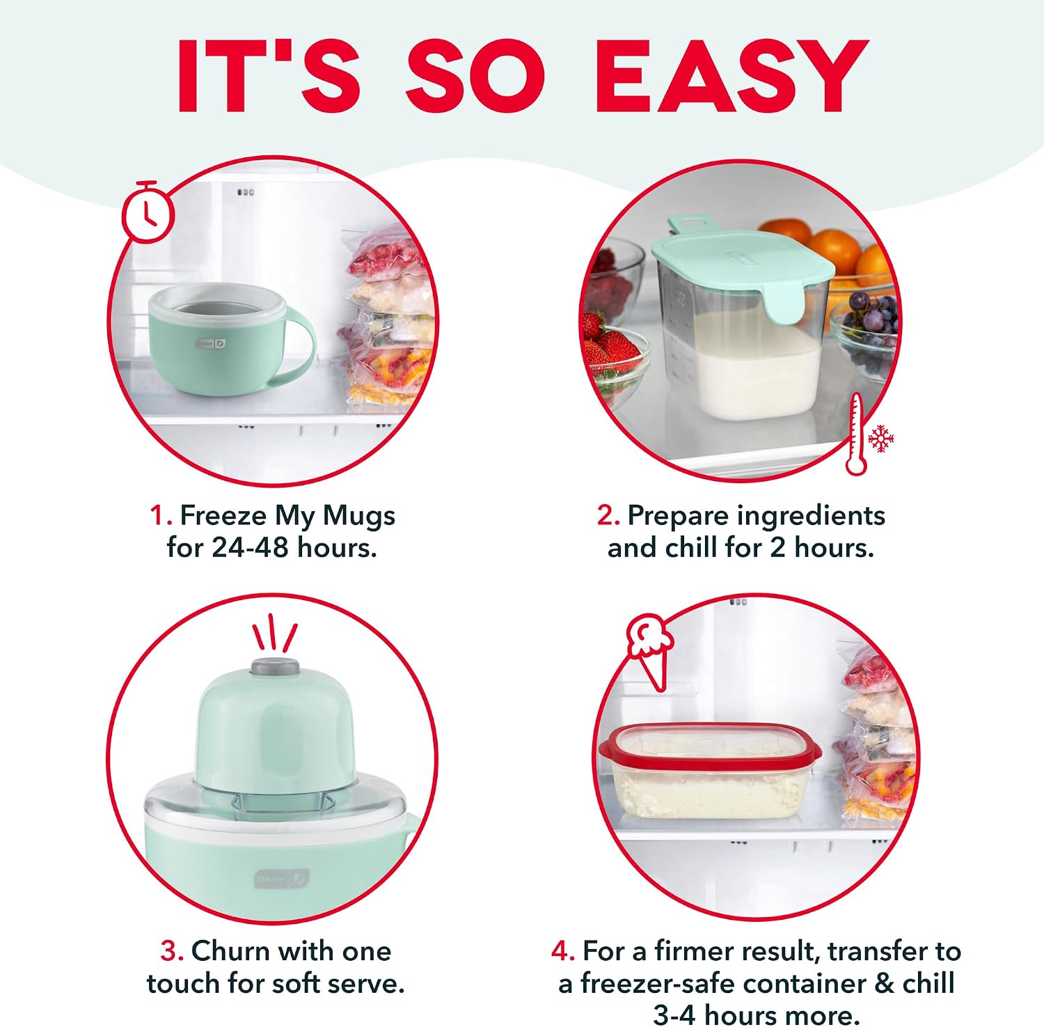 Dash My Mug Ice Cream Maker – 2 Mug Bundle