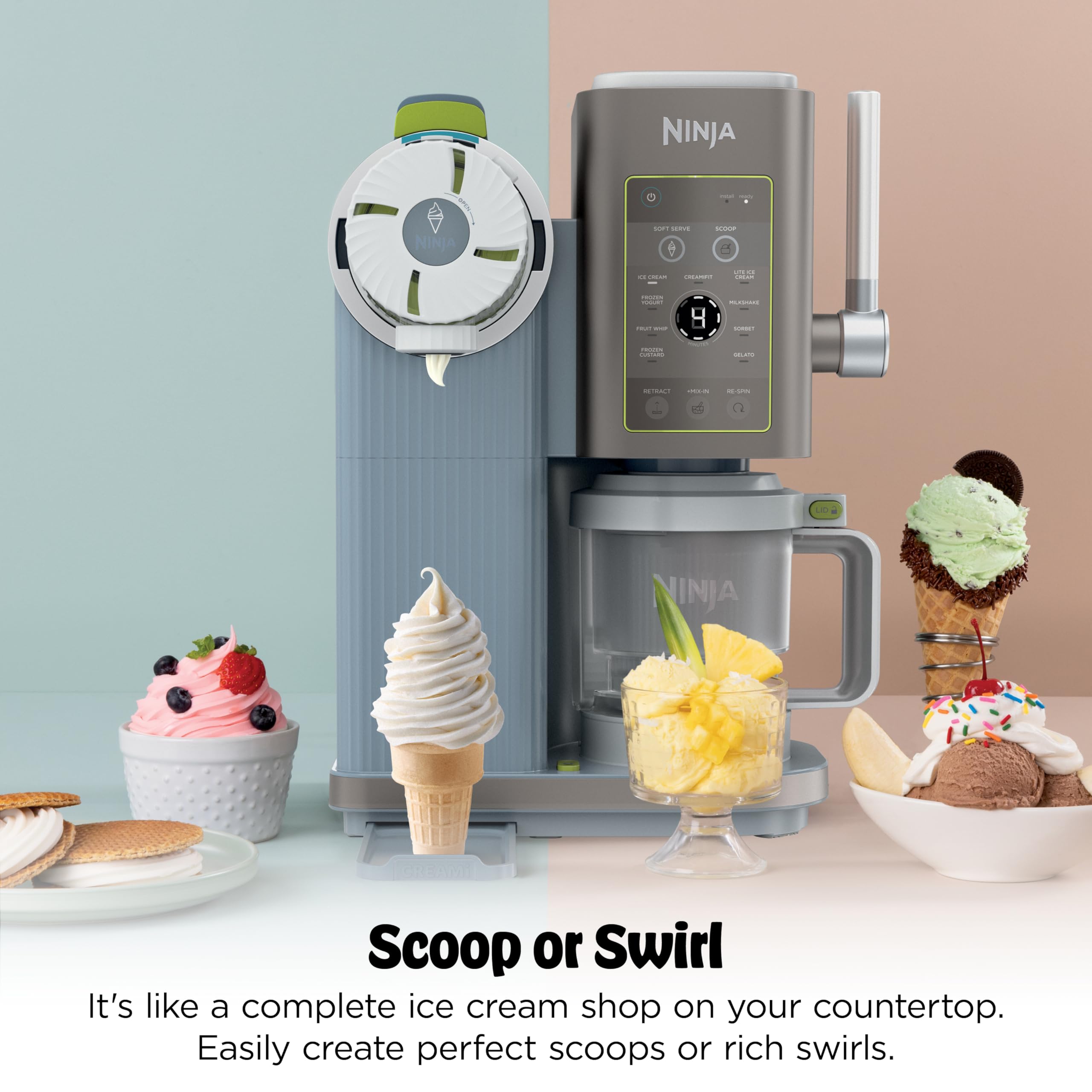 Ninja CREAMi Scoop & Swirl 13-in-1 Ice Cream Maker