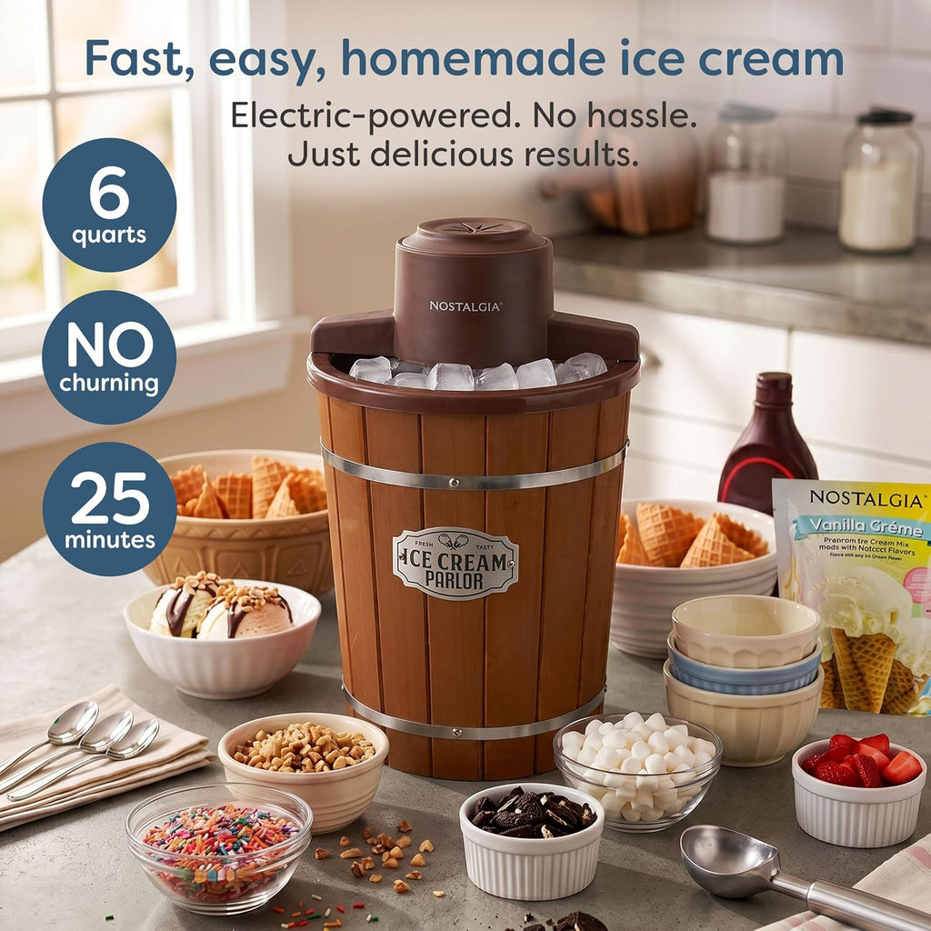 Nostalgia 6-Qt Electric Ice Cream Maker