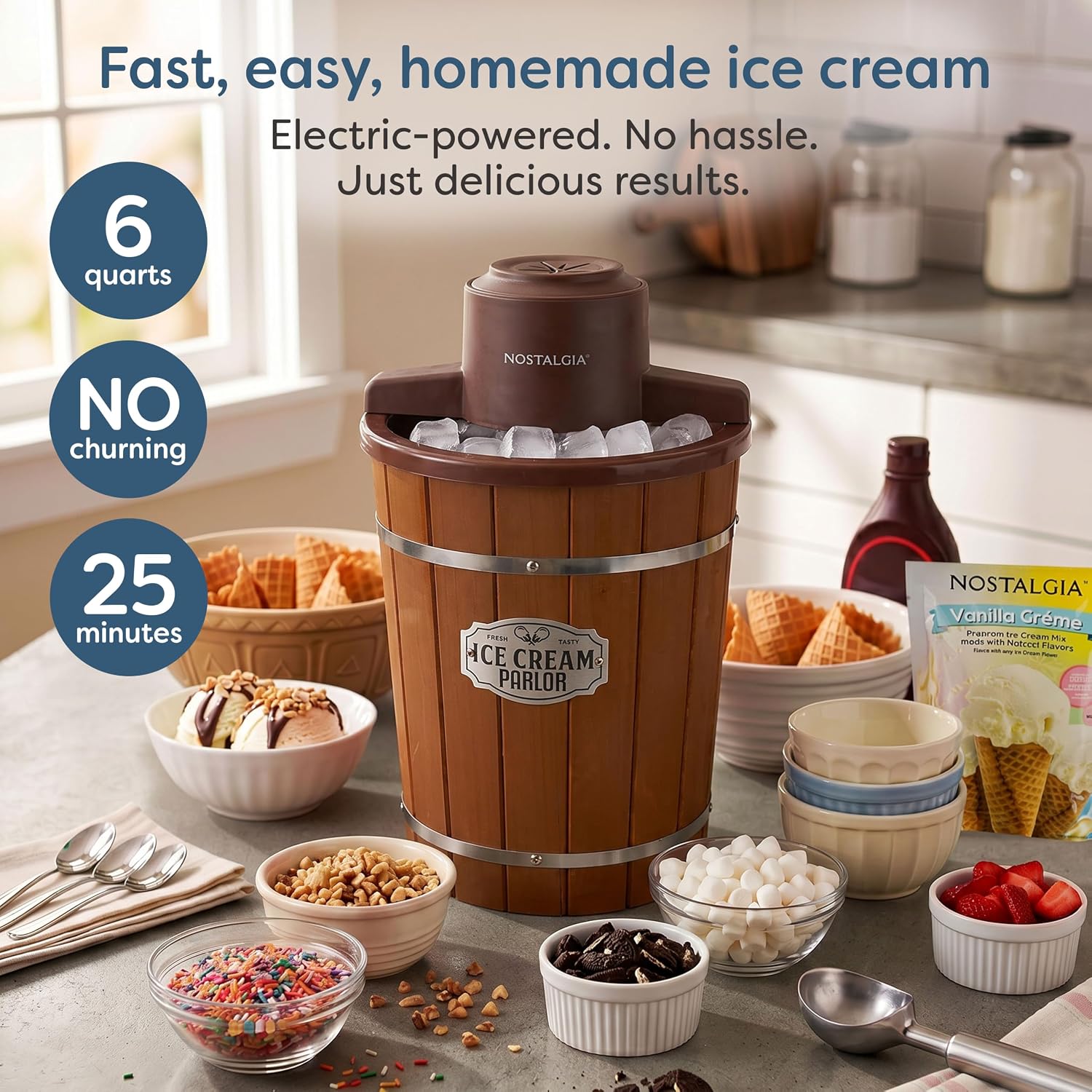 Nostalgia 6-Qt Electric Ice Cream Maker