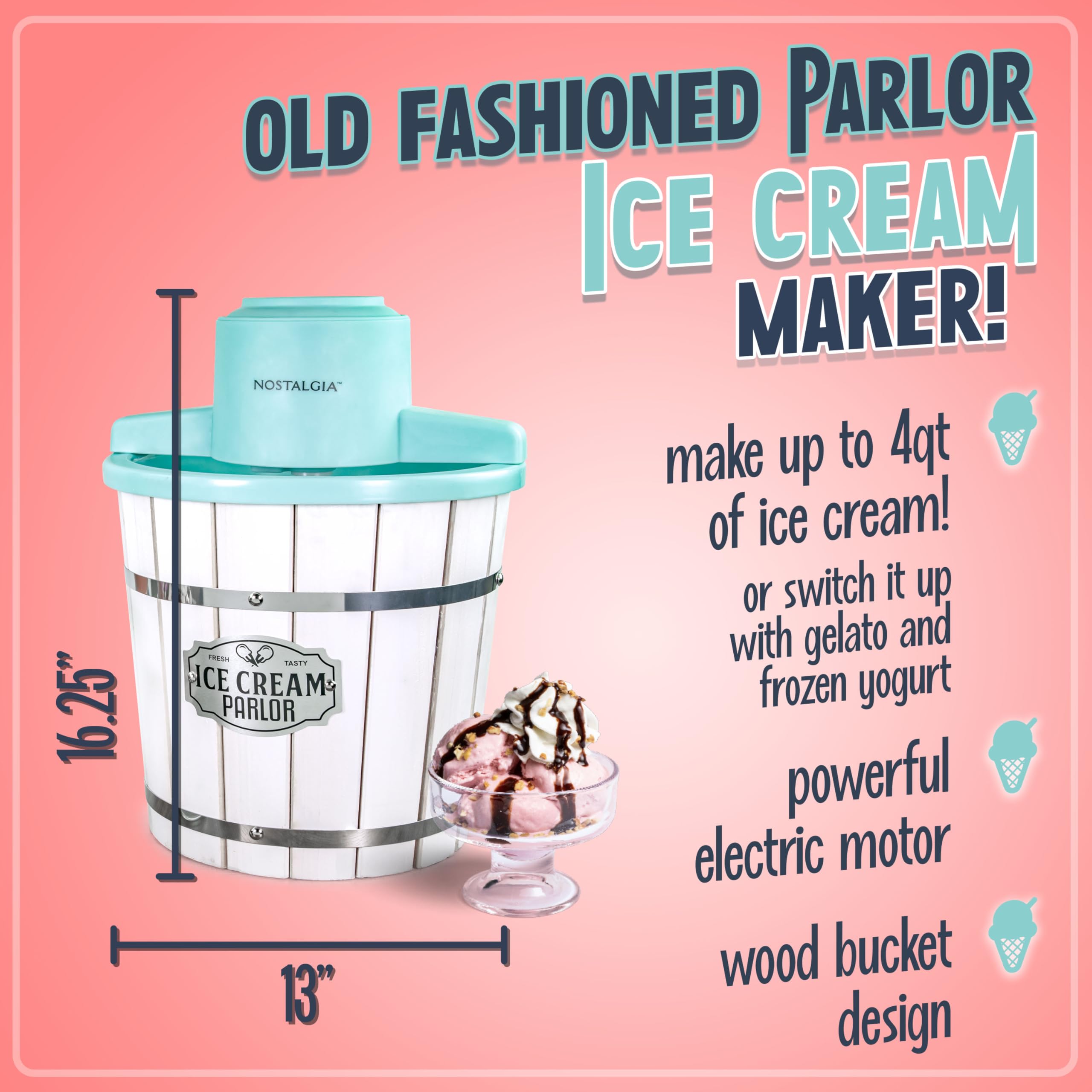 Nostalgia 6-Qt Electric Ice Cream Maker