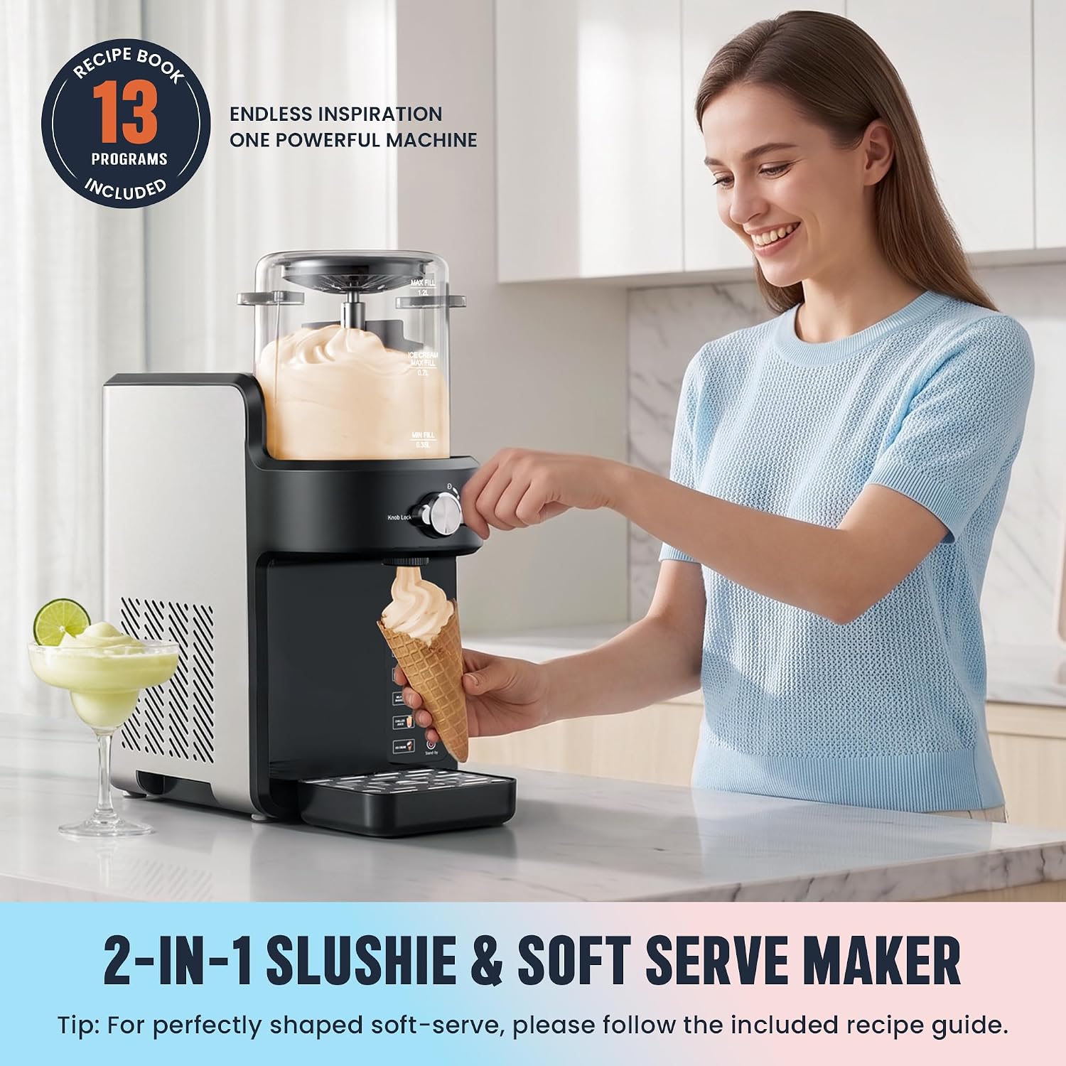2-in-1 Slushie & Soft Serve Ice Cream Maker
