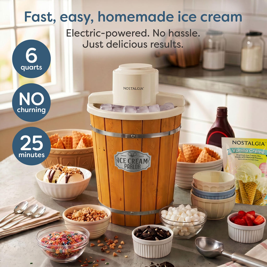 Nostalgia 6-Qt Electric Ice Cream Maker