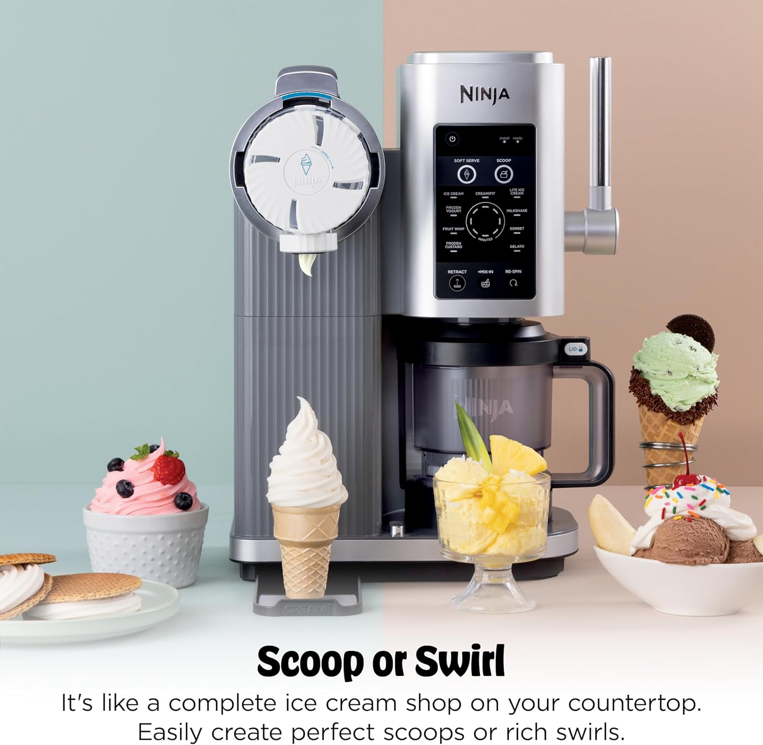 Ninja CREAMi Scoop & Swirl 13-in-1 Ice Cream Maker