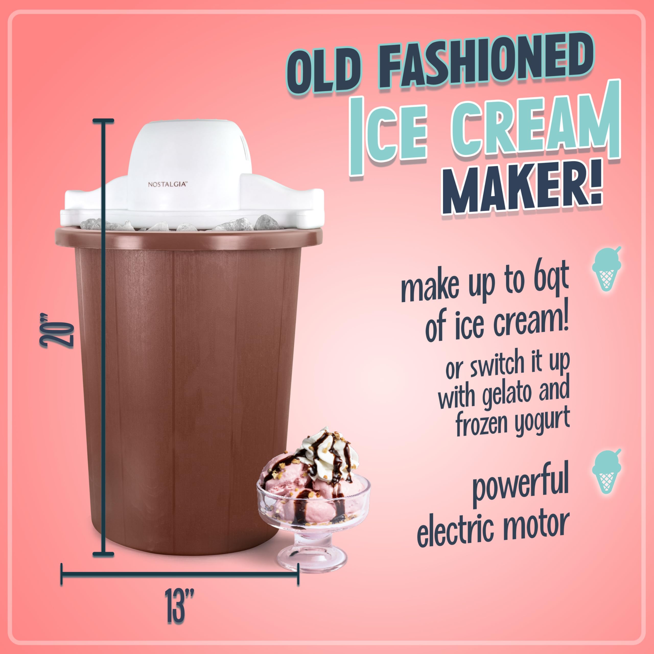 Nostalgia 6-Qt Electric Ice Cream Maker